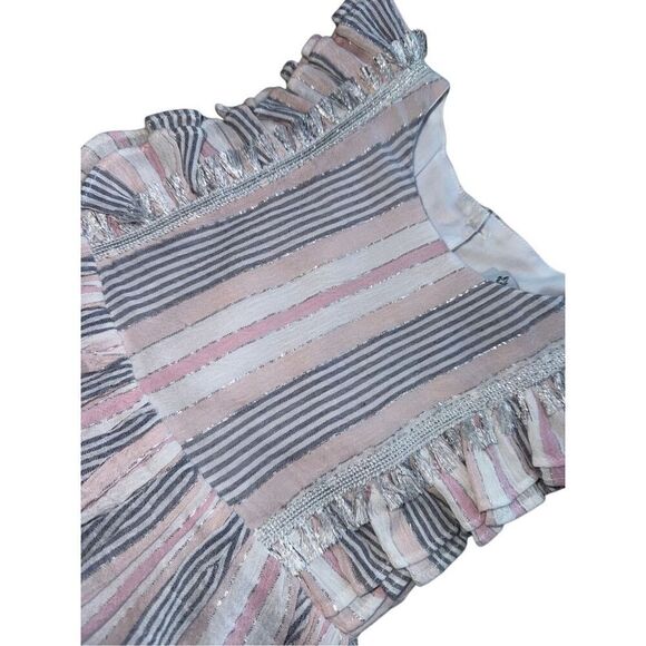 Pippa & Julie Striped Ruffled Flutter Sleeve Seersucker Dress Size 2T - Picture 6 of 11